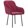 Chaises à manger lot de 2 Rouge bordeaux Velours 