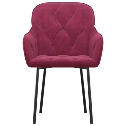 Chaises à manger lot de 2 Rouge bordeaux Velours 