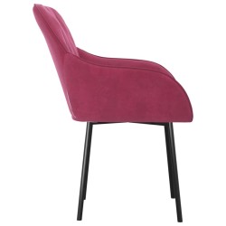 Chaises à manger lot de 2 Rouge bordeaux Velours 