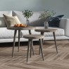 Ensemble de tables d'appoint 3 pcs Gris MDF et fer 