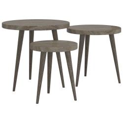 Ensemble de tables d'appoint 3 pcs Gris MDF et fer 