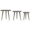 Ensemble de tables d'appoint 3 pcs Gris MDF et fer 