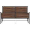 Cadre de lit en métal sans matelas chêne marron 150x200 cm 