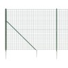 Clôture en treillis métallique et piquet d'ancrage vert 1,4x10m 