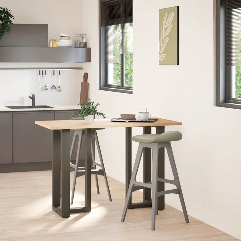 Pieds de table de bar en forme de T, 2 pièces, noir, 40 x 35 x (90-91) cm, acier 