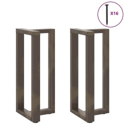 Pieds de table de bar en forme de T, 2 pièces, noir, 40 x 35 x (90-91) cm, acier 