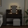 Coiffeuse avec LED chêne marron 100x40x130 cm 