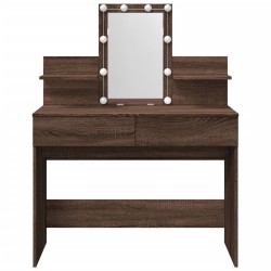 Coiffeuse avec LED chêne marron 100x40x130 cm 