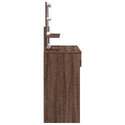 Coiffeuse avec LED chêne marron 100x40x130 cm 