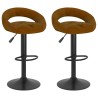 Tabourets de bar lot de 2 marron velours 