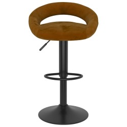 Tabourets de bar lot de 2 marron velours 