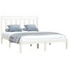 Cadre de lit sans matelas blanc 120x190 cm bois massif 