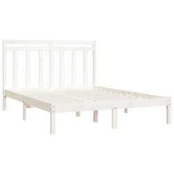 Cadre de lit sans matelas blanc 120x190 cm bois massif 