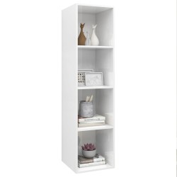 Meuble TV mural Blanc brillant 37x37x142,5 cm Bois d’ingénierie 