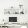 Meuble TV mural Blanc brillant 37x37x142,5 cm Bois d’ingénierie 
