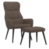 Chaise de relaxation avec tabouret Taupe Tissu 