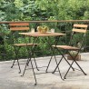 Table de bistro pliante 55x54x71cm Bois de teck solide et acier 