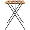 Table de bistro pliante 55x54x71cm Bois de teck solide et acier 