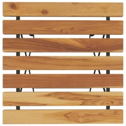 Table de bistro pliante 55x54x71cm Bois de teck solide et acier 