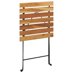 Table de bistro pliante 55x54x71cm Bois de teck solide et acier 