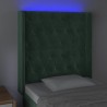 Tête de lit à LED Vert foncé 83x16x118/128 cm Velours 