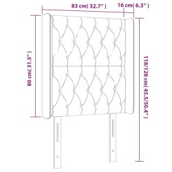 Tête de lit à LED Vert foncé 83x16x118/128 cm Velours 