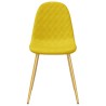 Chaises à manger lot de 2 Jaune moutarde Velours 
