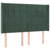 Tête de lit avec oreilles Vert foncé 147x16x118/128 cm Velours 