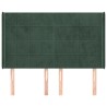 Tête de lit avec oreilles Vert foncé 147x16x118/128 cm Velours 