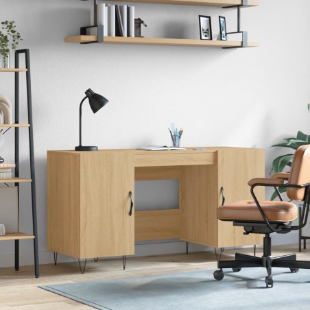 Bureau chêne sonoma 140x50x75 cm bois d'ingénierie 