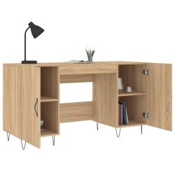 Bureau chêne sonoma 140x50x75 cm bois d'ingénierie 