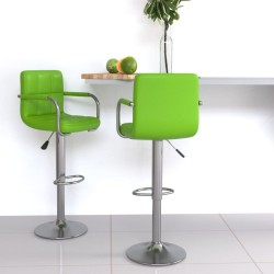 Tabourets de bar lot de 2 vert similicuir 
