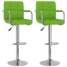 Tabourets de bar lot de 2 vert similicuir 