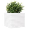 Jardinière blanc 50x50x46 cm bois de pin massif 