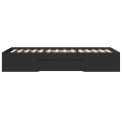 Cadre de lit sans matelas noir 75x190 cm bois ingénierie 