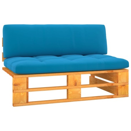 Canapé central palette de jardin marron miel bois pin imprégné 