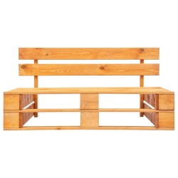 Canapé central palette de jardin marron miel bois pin imprégné 