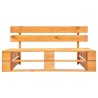Canapé central palette de jardin marron miel bois pin imprégné 