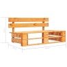 Canapé central palette de jardin marron miel bois pin imprégné 