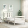 Cadre de lit sans matelas blanc bois massif 