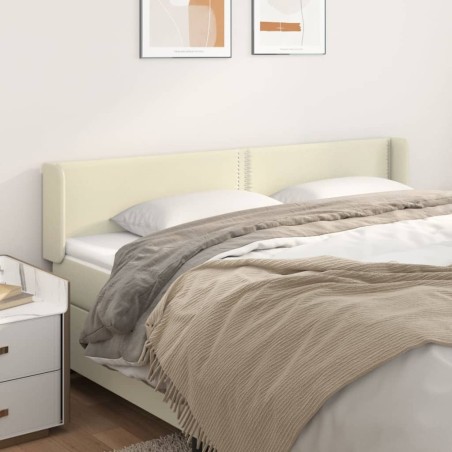 Tête de lit avec oreilles Crème 163x16x78/88 cm Similicuir 