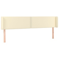 Tête de lit avec oreilles Crème 163x16x78/88 cm Similicuir 