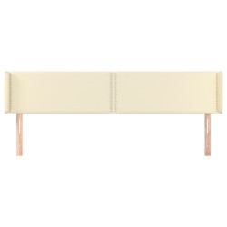 Tête de lit avec oreilles Crème 163x16x78/88 cm Similicuir 