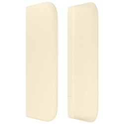 Tête de lit avec oreilles Crème 163x16x78/88 cm Similicuir 