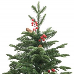 Sapin de Noël artificiel avec pommes de pin et baies 210 cm 