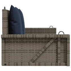 Banc à bascule avec coussins Gris 119 x 56 x 48 cm Résine tressée 