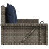 Banc à bascule avec coussins Gris 119 x 56 x 48 cm Résine tressée 