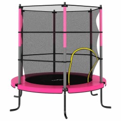 Trampoline avec filet de sécurité Rond 140x160 cm Rose 
