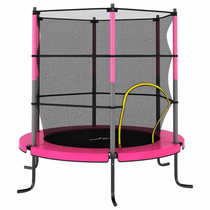 Trampoline avec filet de sécurité Rond 140x160 cm Rose 
