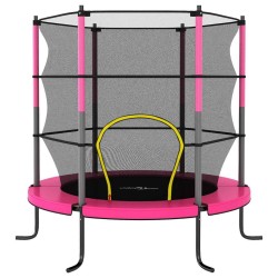 Trampoline avec filet de sécurité Rond 140x160 cm Rose 